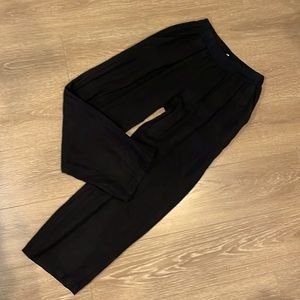 Saks Black Linen Wide Leg Pants